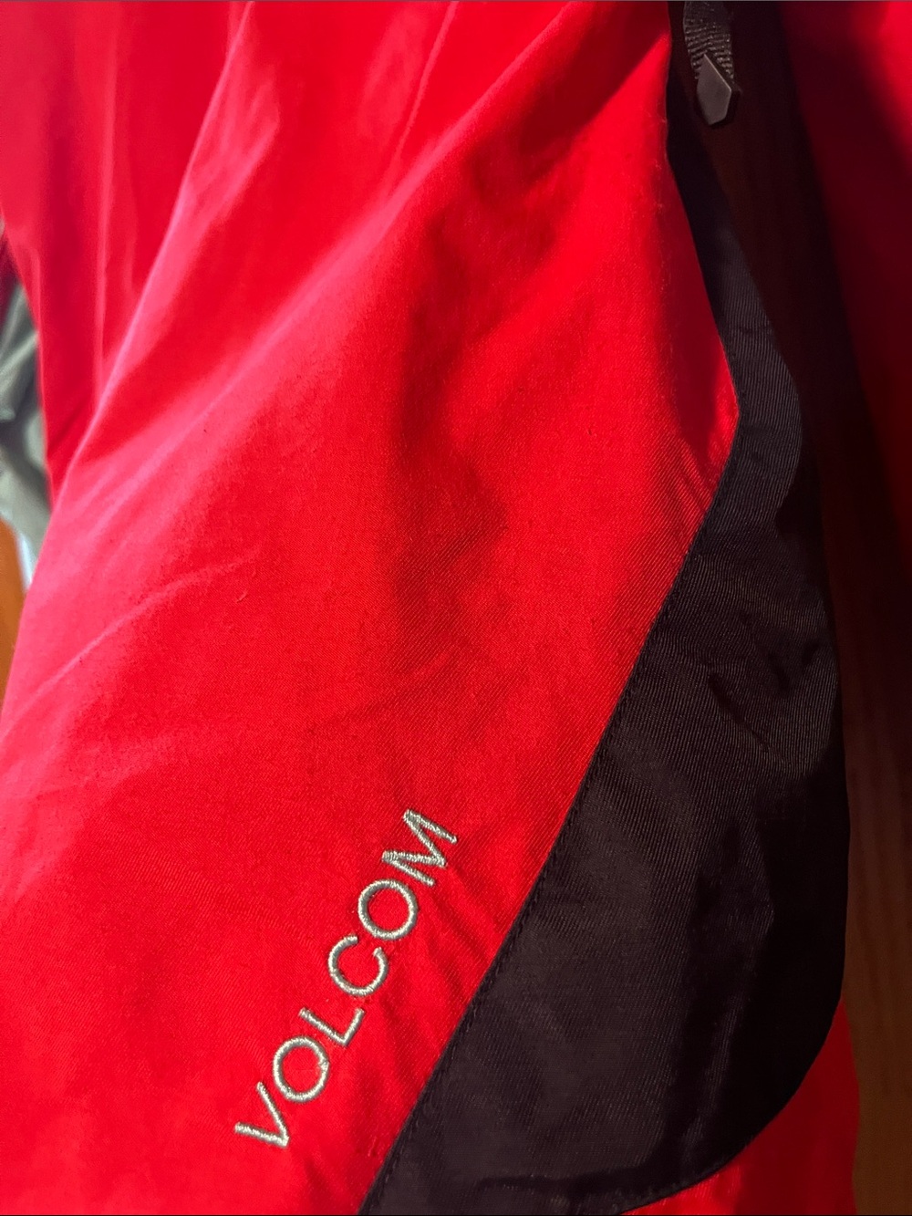Volcom Colorblock Ski Jacket in Red, Mint & Gray - Picture 10 of 14